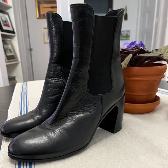 Ann Demeulemeester Black Leather Boots - Picture 1 of 4